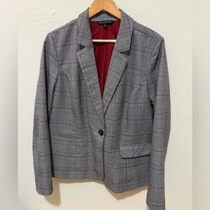 Zac & Rachel Plaid Blazer in Gray and Red